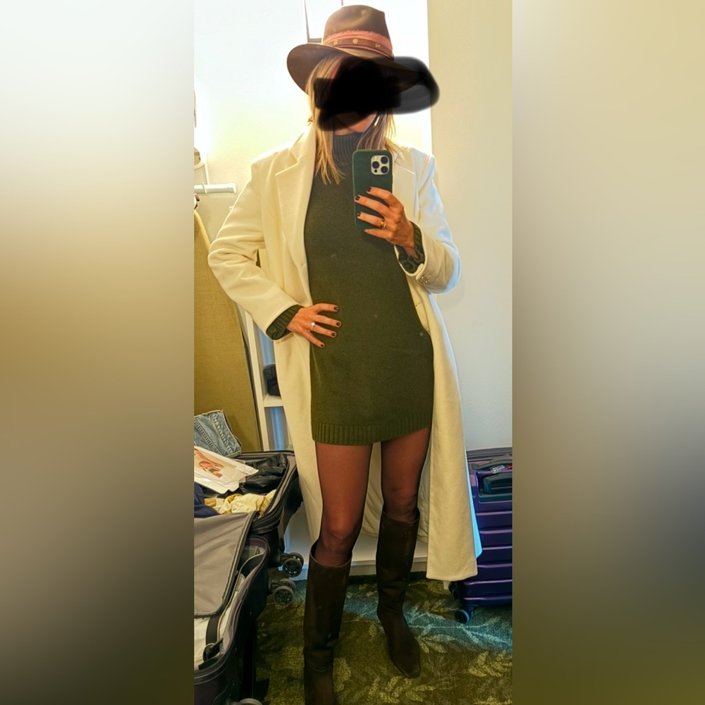 Sezane Dark Green Wool Dress - Picture 3 of 3